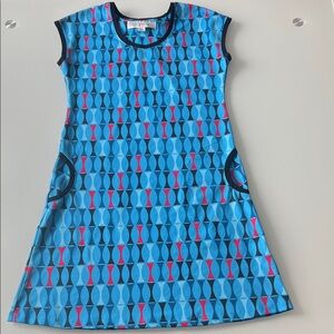 Lesley Evers Retro Mod Dress Stretch Pop Art 60s- Made in USA Sz XS